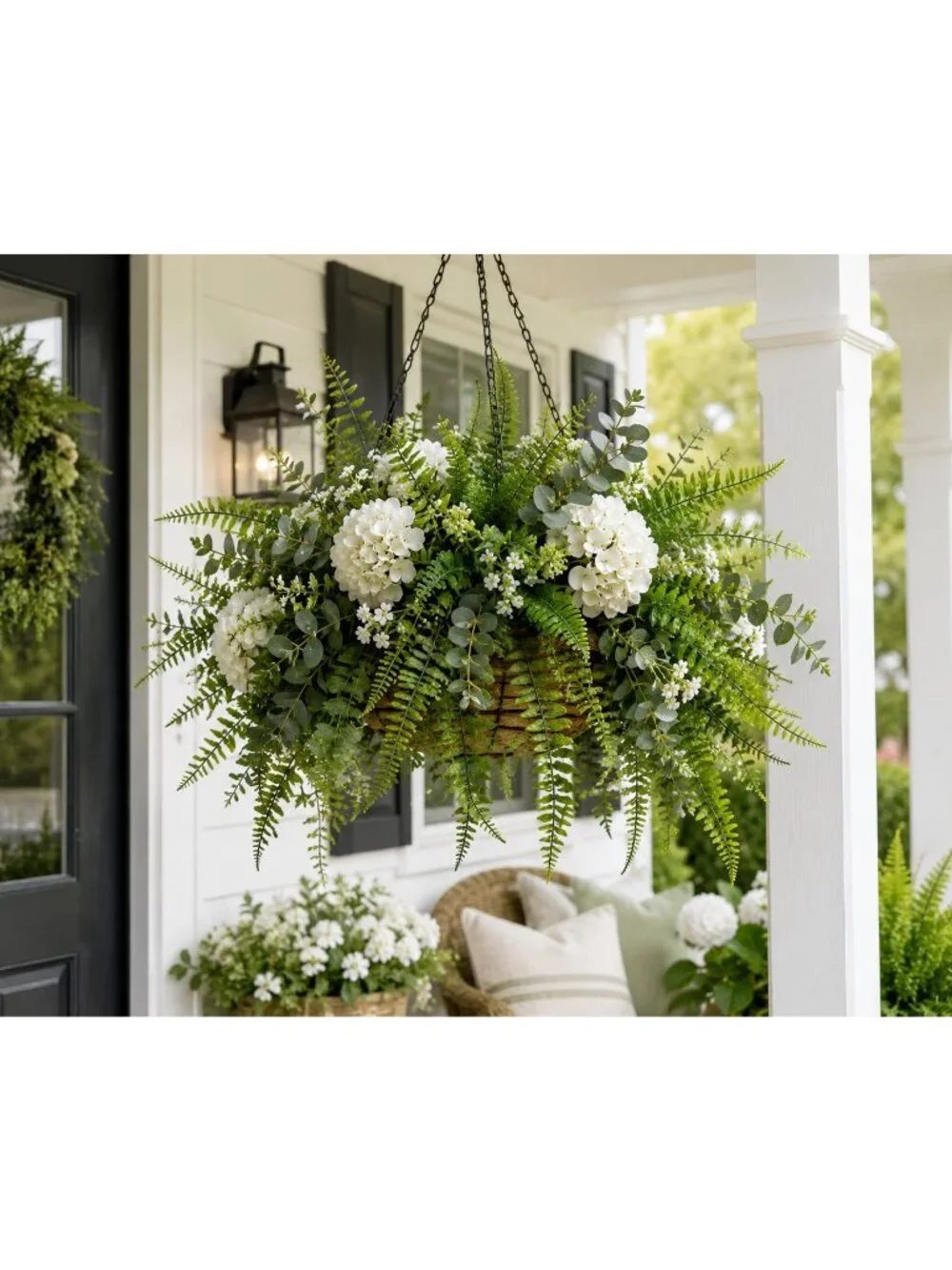 Artificial Boston Fern Picks Set of 10, 15 Inch Faux Fern Greenery, Floral Fille